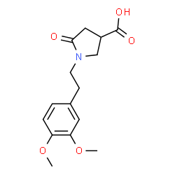 ChemSpider 2D Image | 1-(3,4-DIMETHOXYPHENETHYL)-5-OXO-3-PYRROLIDINECARBOXYLIC ACID | C15H19NO5