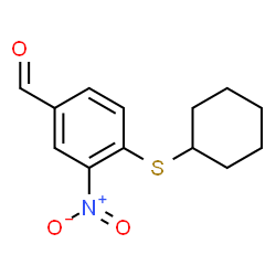ChemSpider 2D Image | 4-(cyclohexylthio)-3-nitrobenzaldehyde | C13H15NO3S