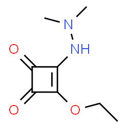 ChemSpider 2D Image | 3-(2,2-Dimethylhydrazino)-4-ethoxy-3-cyclobutene-1,2-dione | C8H12N2O3