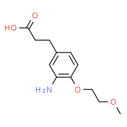 ChemSpider 2D Image | 3-[3-Amino-4-(2-methoxyethoxy)phenyl]propanoic acid | C12H17NO4