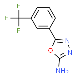 ChemSpider 2D Image | 5-(3-(Trifluoromethyl)phenyl)-1,3,4-oxadiazol-2-amine | C9H6F3N3O