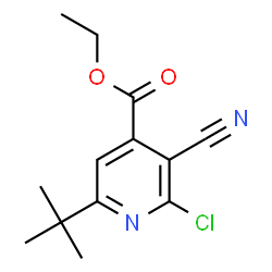 ChemSpider 2D Image | Ethyl 6-tert-butyl-2-chloro-3-cyanoisonicotinate | C13H15ClN2O2