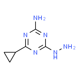 ChemSpider 2D Image | 4-CYCLOPROPYL-6-HYDRAZINO-1,3,5-TRIAZIN-2-AMINE | C6H10N6