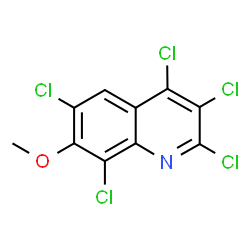 ChemSpider 2D Image | 2,3,4,6,8-Pentachloro-7-methoxyquinoline | C10H4Cl5NO