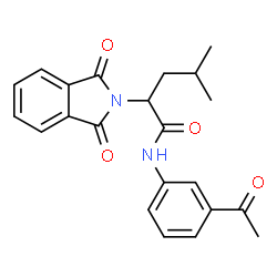ChemSpider 2D Image | N-(3-Acetylphenyl)-2-(1,3-dioxo-1,3-dihydro-2H-isoindol-2-yl)-4-methylpentanamide | C22H22N2O4