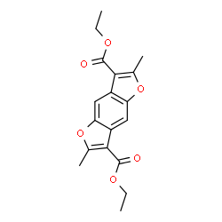 ChemSpider 2D Image | Diethyl 2,6-dimethylfuro[2,3-f][1]benzofuran-3,7-dicarboxylate | C18H18O6