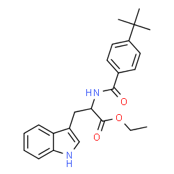 ChemSpider 2D Image | Ethyl N-(4-tert-butylbenzoyl)tryptophanate | C24H28N2O3