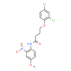 ChemSpider 2D Image | 4-(2,4-Dichlorophenoxy)-N-(4-methoxy-2-nitrophenyl)butanamide | C17H16Cl2N2O5