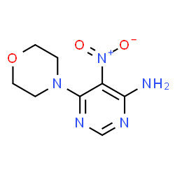 ChemSpider 2D Image | 6-(4-Morpholinyl)-5-nitro-4-pyrimidinamine | C8H11N5O3