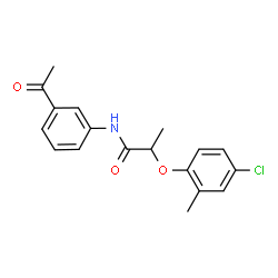 ChemSpider 2D Image | N-(3-Acetylphenyl)-2-(4-chloro-2-methylphenoxy)propanamide | C18H18ClNO3
