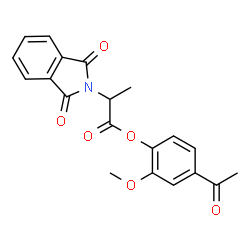 ChemSpider 2D Image | 4-Acetyl-2-methoxyphenyl 2-(1,3-dioxo-1,3-dihydro-2H-isoindol-2-yl)propanoate | C20H17NO6