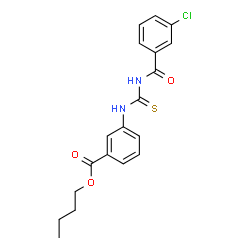 ChemSpider 2D Image | Butyl 3-{[(3-chlorobenzoyl)carbamothioyl]amino}benzoate | C19H19ClN2O3S