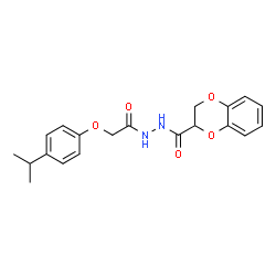 ChemSpider 2D Image | N'-[(4-Isopropylphenoxy)acetyl]-2,3-dihydro-1,4-benzodioxine-2-carbohydrazide | C20H22N2O5