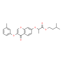 ChemSpider 2D Image | 3-Methylbutyl 2-{[3-(3-methylphenoxy)-4-oxo-4H-chromen-7-yl]oxy}propanoate | C24H26O6