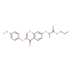 ChemSpider 2D Image | Propyl 2-{[3-(4-methoxyphenoxy)-4-oxo-4H-chromen-7-yl]oxy}propanoate | C22H22O7