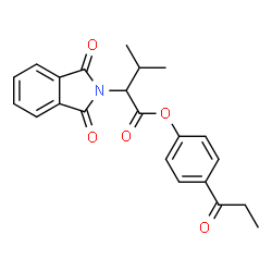ChemSpider 2D Image | 4-Propionylphenyl 2-(1,3-dioxo-1,3-dihydro-2H-isoindol-2-yl)-3-methylbutanoate | C22H21NO5