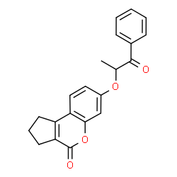 ChemSpider 2D Image | 7-[(1-Oxo-1-phenyl-2-propanyl)oxy]-2,3-dihydrocyclopenta[c]chromen-4(1H)-one | C21H18O4