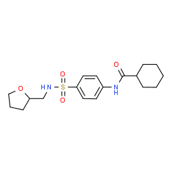 ChemSpider 2D Image | N-{4-[(Tetrahydro-2-furanylmethyl)sulfamoyl]phenyl}cyclohexanecarboxamide | C18H26N2O4S