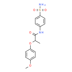 ChemSpider 2D Image | 2-(4-Methoxyphenoxy)-N-(4-sulfamoylphenyl)propanamide | C16H18N2O5S