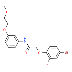 ChemSpider 2D Image | 2-(2,4-Dibromophenoxy)-N-[3-(2-methoxyethoxy)phenyl]acetamide | C17H17Br2NO4