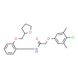 ChemSpider 2D Image | 2-(4-Chloro-3,5-dimethylphenoxy)-N-[2-(tetrahydro-2-furanylmethoxy)phenyl]acetamide | C21H24ClNO4
