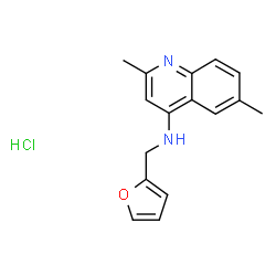 ChemSpider 2D Image | N-(2-Furylmethyl)-2,6-dimethyl-4-quinolinamine hydrochloride (1:1) | C16H17ClN2O