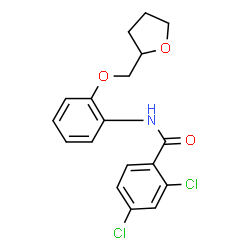 ChemSpider 2D Image | 2,4-Dichloro-N-[2-(tetrahydro-2-furanylmethoxy)phenyl]benzamide | C18H17Cl2NO3