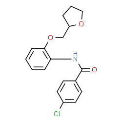 ChemSpider 2D Image | 4-Chloro-N-[2-(tetrahydro-2-furanylmethoxy)phenyl]benzamide | C18H18ClNO3