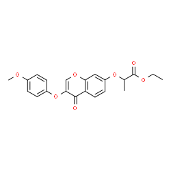 ChemSpider 2D Image | Ethyl 2-{[3-(4-methoxyphenoxy)-4-oxo-4H-chromen-7-yl]oxy}propanoate | C21H20O7