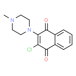 ChemSpider 2D Image | 2-Chloro-3-(4-methyl-1-piperazinyl)-1,4-naphthoquinone | C15H15ClN2O2