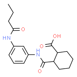 ChemSpider 2D Image | 2-[(3-BUTANAMIDOPHENYL)CARBAMOYL]CYCLOHEXANE-1-CARBOXYLIC ACID | C18H24N2O4