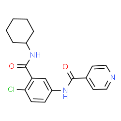 ChemSpider 2D Image | N-[4-Chloro-3-(cyclohexylcarbamoyl)phenyl]isonicotinamide | C19H20ClN3O2