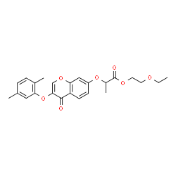 ChemSpider 2D Image | 2-Ethoxyethyl 2-{[3-(2,5-dimethylphenoxy)-4-oxo-4H-chromen-7-yl]oxy}propanoate | C24H26O7