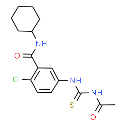 ChemSpider 2D Image | 5-[(Acetylcarbamothioyl)amino]-2-chloro-N-cyclohexylbenzamide | C16H20ClN3O2S