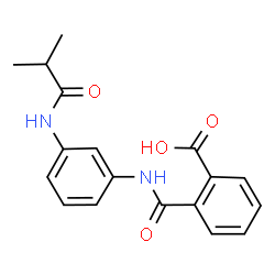 ChemSpider 2D Image | 2-{[3-(Isobutyrylamino)phenyl]carbamoyl}benzoic acid | C18H18N2O4