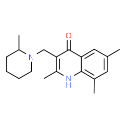 ChemSpider 2D Image | 2,6,8-trimethyl-3-[(2-methylpiperidin-1-yl)methyl]quinolin-4-ol | C19H26N2O