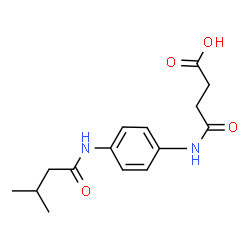 ChemSpider 2D Image | 3-{[4-(3-METHYLBUTANAMIDO)PHENYL]CARBAMOYL}PROPANOIC ACID | C15H20N2O4
