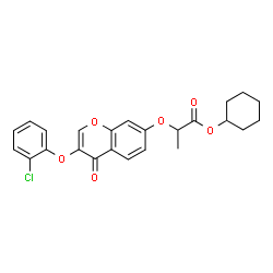 ChemSpider 2D Image | Cyclohexyl 2-{[3-(2-chlorophenoxy)-4-oxo-4H-chromen-7-yl]oxy}propanoate | C24H23ClO6