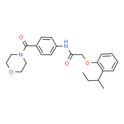 ChemSpider 2D Image | 2-(2-sec-Butylphenoxy)-N-[4-(4-morpholinylcarbonyl)phenyl]acetamide | C23H28N2O4
