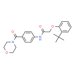 ChemSpider 2D Image | 2-[2-(2-Methyl-2-propanyl)phenoxy]-N-[4-(4-morpholinylcarbonyl)phenyl]acetamide | C23H28N2O4