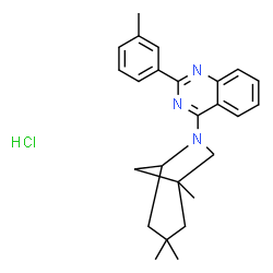 ChemSpider 2D Image | 2-(3-Methylphenyl)-4-(1,3,3-trimethyl-6-azabicyclo[3.2.1]oct-6-yl)quinazoline hydrochloride (1:1) | C25H30ClN3