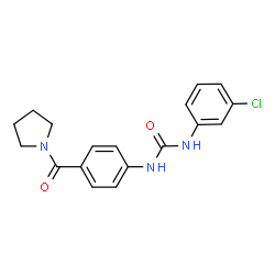 ChemSpider 2D Image | 1-(3-Chlorophenyl)-3-[4-(1-pyrrolidinylcarbonyl)phenyl]urea | C18H18ClN3O2