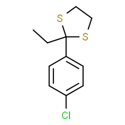 ChemSpider 2D Image | 2-(4-Chlorophenyl)-2-ethyl-1,3-dithiolane | C11H13ClS2
