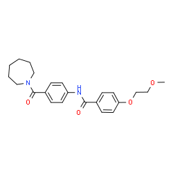 ChemSpider 2D Image | N-[4-(1-Azepanylcarbonyl)phenyl]-4-(2-methoxyethoxy)benzamide | C23H28N2O4