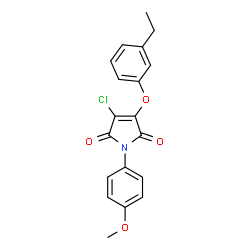 ChemSpider 2D Image | 3-Chloro-4-(3-ethylphenoxy)-1-(4-methoxyphenyl)-1H-pyrrole-2,5-dione | C19H16ClNO4