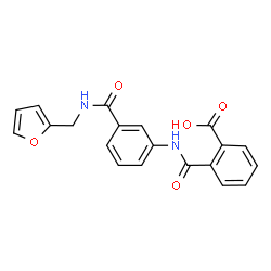 ChemSpider 2D Image | 2-({3-[(2-Furylmethyl)carbamoyl]phenyl}carbamoyl)benzoic acid | C20H16N2O5
