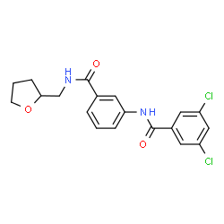 ChemSpider 2D Image | 3,5-Dichloro-N-{3-[(tetrahydro-2-furanylmethyl)carbamoyl]phenyl}benzamide | C19H18Cl2N2O3