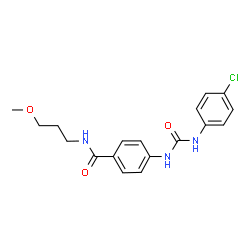 ChemSpider 2D Image | 4-{[(4-Chlorophenyl)carbamoyl]amino}-N-(3-methoxypropyl)benzamide | C18H20ClN3O3