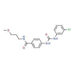 ChemSpider 2D Image | 4-{[(3-Chlorophenyl)carbamoyl]amino}-N-(3-methoxypropyl)benzamide | C18H20ClN3O3