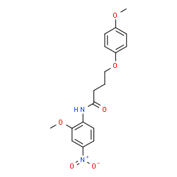 ChemSpider 2D Image | N-(2-Methoxy-4-nitrophenyl)-4-(4-methoxyphenoxy)butanamide | C18H20N2O6